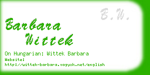 barbara wittek business card